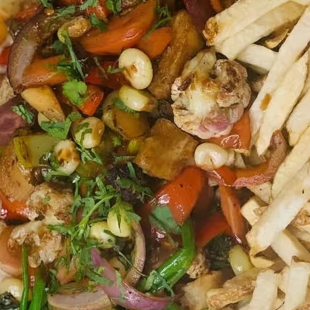 Family Style Veggie Saltado.