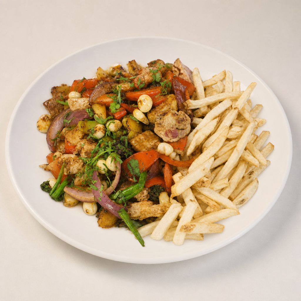 Family Style Veggie Saltado.