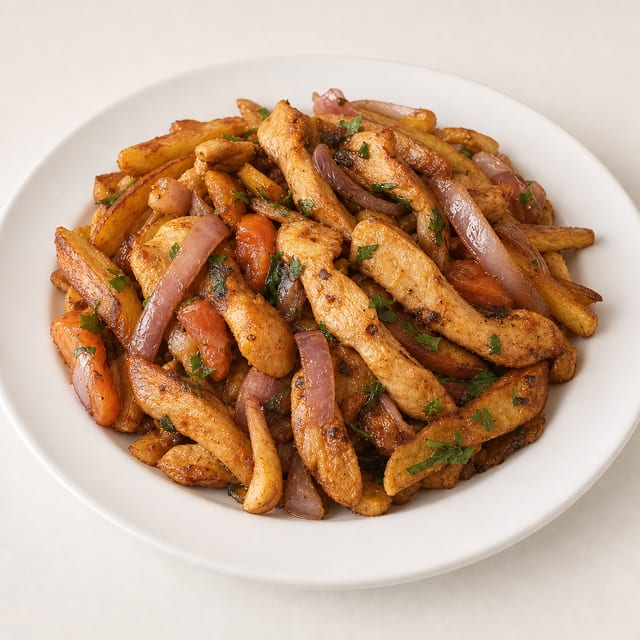 Family Style Pollo Saltado.
